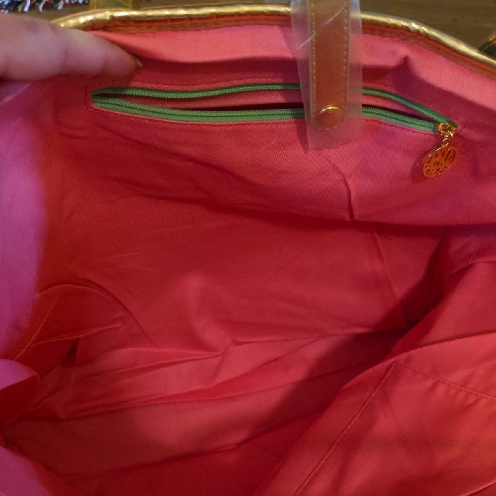 Lilly Pulitzer Multicolor Spring Fling Straw Chevron Tote. NEW - Picture 5 of 11